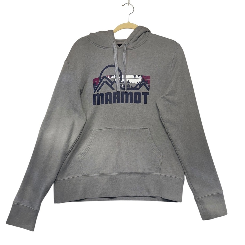 Marmot Mens Mountain Graphic Hoodie Sweatshirt Gray Large SCC-240